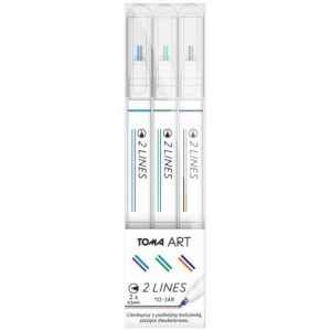 Cienkopisy Toma 2-Lines 3x2 kolory Zimne